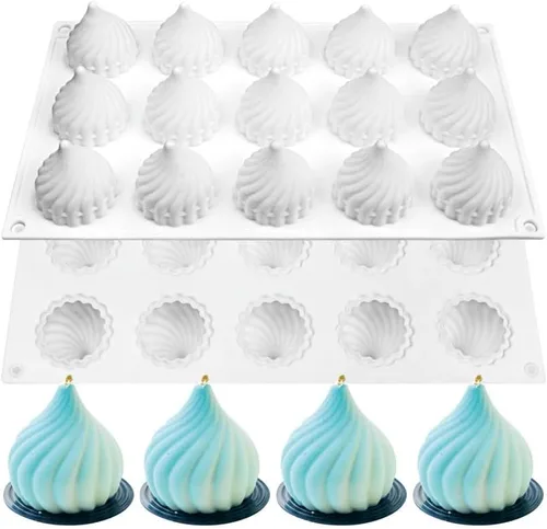 Vista 2 de Molde de silicona para pastel de cebolla y torbellino de cono para chocolate, mousse, pudín, postre, pan, utensilios para hornear decoración