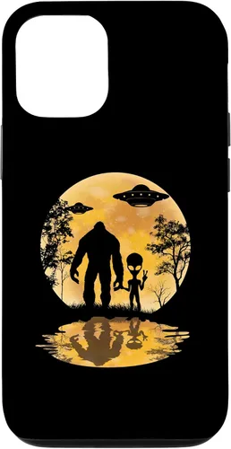 Vista 26 de Funda para iPhone 16 Alien Bigfoot Moon Sasquatch UFO Extraterrestre Hombres Mujeres