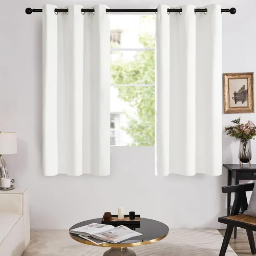 Vista 21 de Deconovo Cortinas opacas 100% con forro negro, cortinas con ojales aisladas térmicamente que reducen el ruido, doble capa para oscurecer