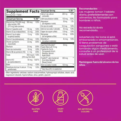 Vista 7 de Nature's Way ¡Alive! 50 Plus Tabletas multivitamínicas completas para mujer