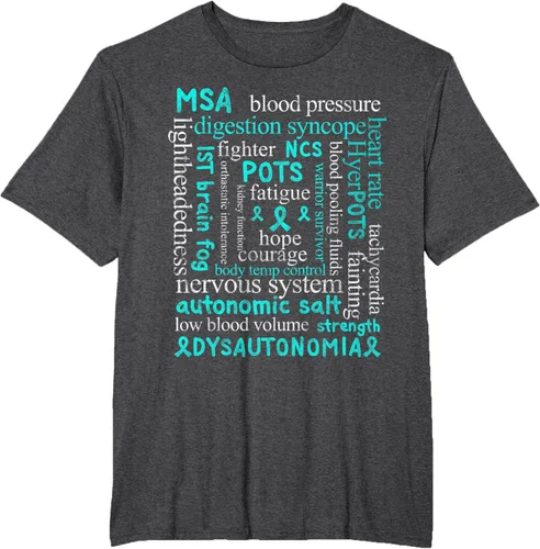 Vista 17 de Autonomic Disorders Teal Ribbon Camiseta para pacientes