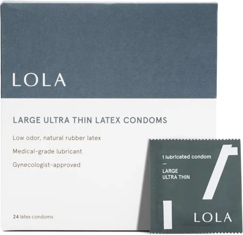 Vista 9 de LOLA - Condones ultradelgados de látex regulares - Condones ultradelgados con lubricante a base de silicona para piel sensible, lubricados con látex