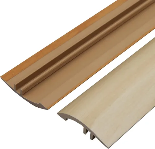 Vista 5 de Tira de transición de piso de madera a azulejos, reductor de umbral de plástico PVC autoadhesivo de 3/4 pulgadas para suelos de vinilo, suelos