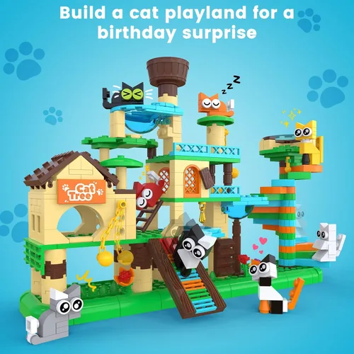 Vista 3 de Juego de construcción de árbol para gatos, juguete de torre