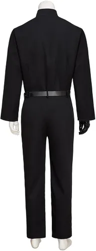 Vista 6 de Disfraz de cosplay de Luke para hombre uniforme negro disfraz de Jedi para Halloween