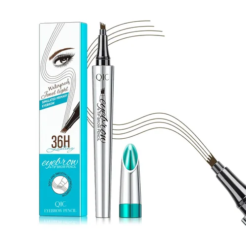 Vista 12 de QIC Lápiz de cejas de 4 puntas, bolígrafo microblading impermeable de larga duración con aplicador de punta de microhorquilla mejorado para cejas