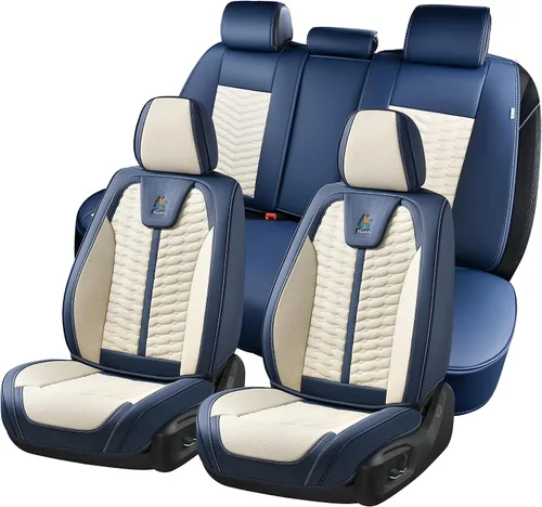 Vista 21 de FLORICH Fundas de asiento para automóviles, fundas de asiento impermeables, fundas de asiento de cuero para automóvil, paquete de 2, protector
