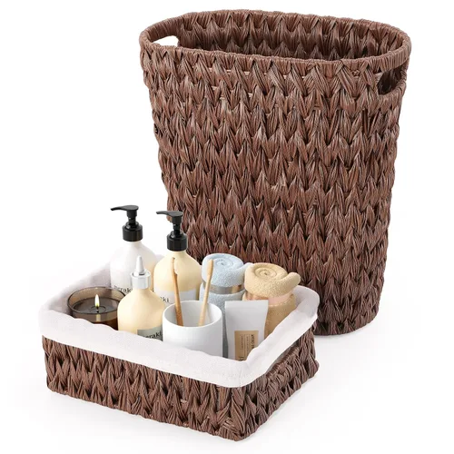Vista 7 de XLHOMO Cubo de basura pequeño para baño con tapa de cierre suave, cubo de basura de acero inoxidable de 1.8 galones con cubo interior extraíble, 80