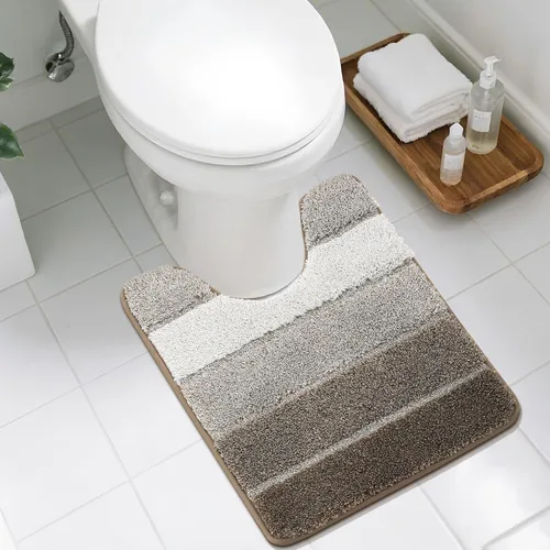 Vista 11 de COSY HOMEER Alfombras de baño de 24 x 17 pulgadas, ultra suaves y absorbentes, con respaldo de TPR antideslizante, lavable a máquina, alfombra Beige