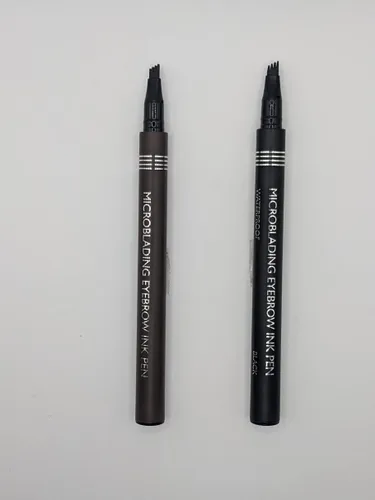 Vista 3 de IRIS.BELLE 2 bolígrafos de tinta para cejas impermeables con microblade, 4 líneas, aspecto natural (negro y marrón oscuro)