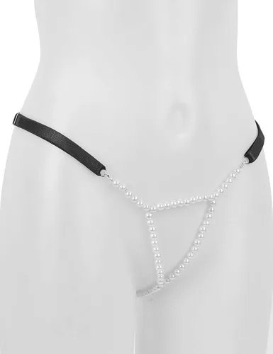 Vista 4 de YOOJOO Tangas de talle bajo con perlas tangas íntimas tangas tanga para mujer