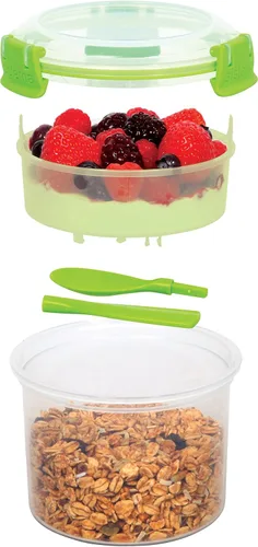 Vista 2 de Sistema. Colección To go. Tazón de desayuno contenedor de alimentos., rectangular, Transparente