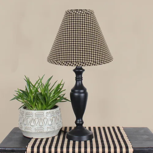 Vista 3 de Home Collection by Raghu Pantalla negra Newbury Gingham, 10 pulgadas
