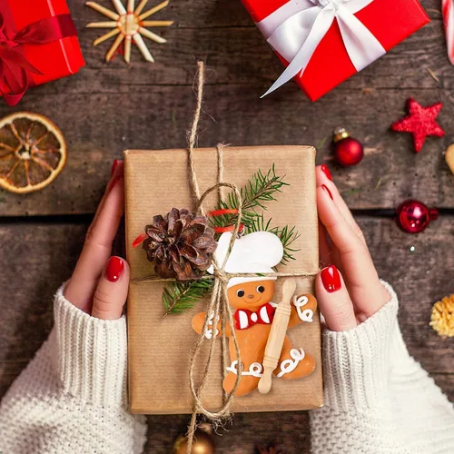 Vista 5 de GuassLee Decoraciones Navideñas de Pan de Jengibre de Chef para Delantal de Árbol Adornos para Niños Árbol de Navidad Cocina Horneado Decoración
