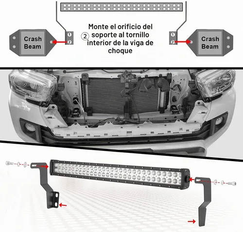 Vista 5 de Mofun Barra de luz LED de 180 W de 32 pulgadas con kit de cableado de interruptor remoto y soportes de montaje de parachoques delantero compatibles
