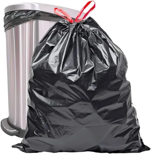 Vista 2 de BOLSAS DE BASURA DE COCINA ALTA NEGRA CON CORDON, 30 GALONES, 56 CT