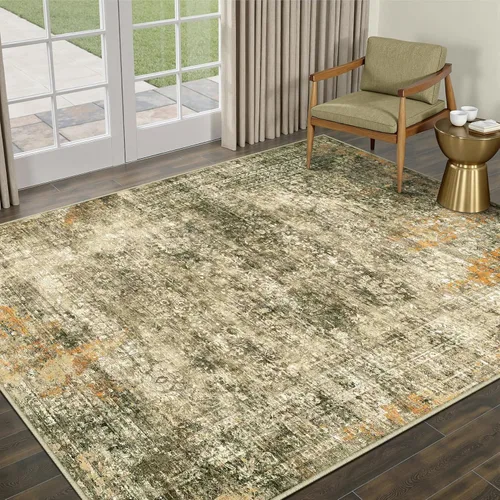 Vista 30 de PureCozy Alfombra de área beige de 2 x 3 pulgadas, lavable, vintage, pequeña, para entrada, cocina, suave, retro, floral, de pelo bajo, tapete