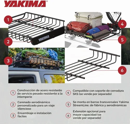 Vista 4 de Yakima MegaWarrior canasta de carga para techo de auto