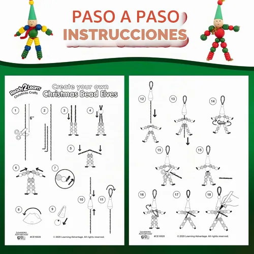 Vista 5 de READY 2 LEARN Manualidades navideñas, crea tus propios elfos de cuentas