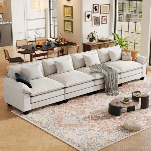 Vista 137 de CDCASA Silla de acento de gran tamaño de 50'' con otomana Asiento extra ancho y profundo estilo sofá nube para sala de estar, dormitorio, rincón
