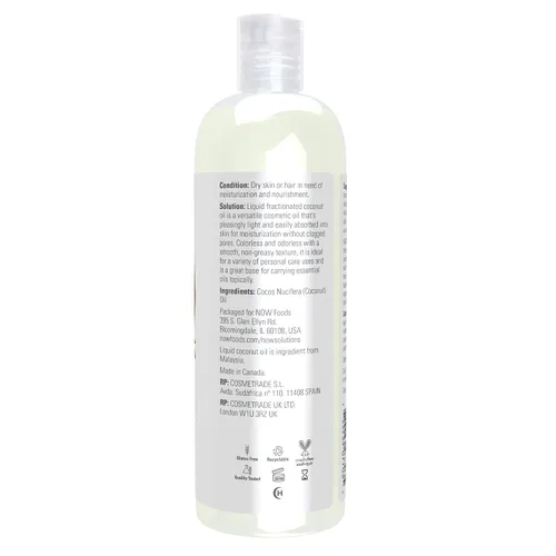 Vista 2 de NOW Solutions, aceite de coco líquido, ligero y nutritivo, promueve piel y cabello de aspecto saludable, 16 onzas (paquete de 2)