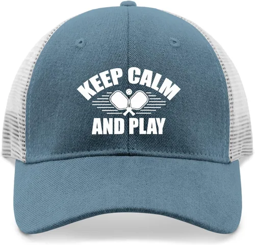 Vista 9 de Hat Keep Calm and Play Pickleball Dad Hat, Graphic Baseball Cap for Men