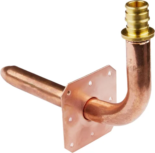 Vista 6 de Paquete de 10 unidades EFIELD Pex-A Expansion F1960 Connection, codo de cobre con brida de pared, longitud de 1/2 a 6 pulgadas (STUB013) Pex-A