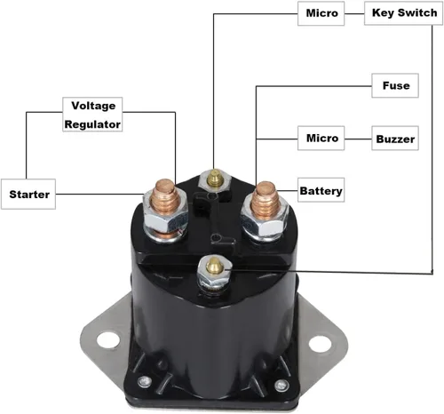Vista 5 de Solenoide de arranque de coche Club de 12 V, solenoide de carrito de golf a gas para Club Car 1984 en adelante DS/04+ precedente solenoide de gas