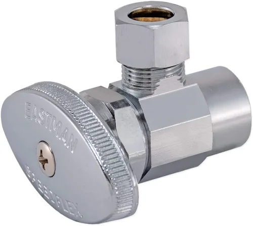 Vista 7 de Eastman 04384LF - Válvula de parada de ángulo de entrada de latón de doble giro de 1/4 de pulgada de diámetro exterior x 1/2 pulgada Nom. Sudor