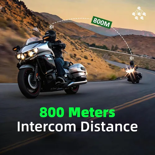 Vista 6 de EJEAS V6 Pro - Auriculares con sistema de comunicación Bluetooth con 3,937.0 ft impermeable/reducción de ruido/llamadas manos libres/música