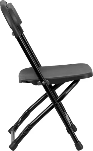 Vista 9 de Flash Furniture Paquete de 2 sillas plegables de plástico negro para niños