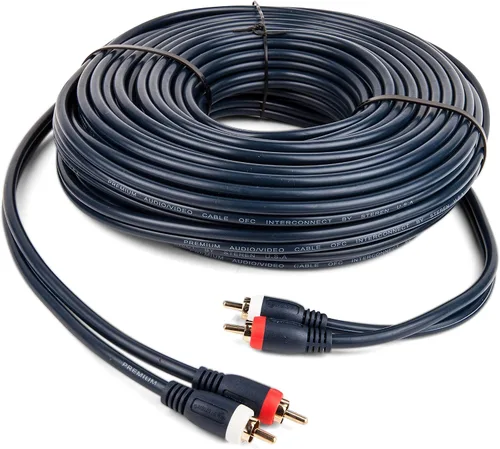 Vista 3 de STEREN Cable RCA de audio para automóvil, cables RCA, cable de subwoofer RCA, proyector de cine en casa RCA, proyector RCA, cables de audio y video