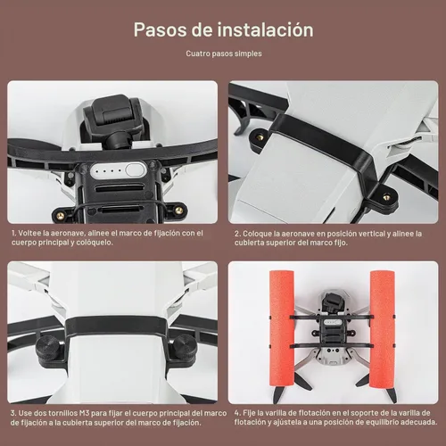 Vista 5 de Mini tren de aterrizaje 4K pierna y tren de aterrizaje de agua para DJI Mini 2 SE/Mini 2/Mavic Mini/Mini SE/Mini 4K Accesorios, Extensor Plegable