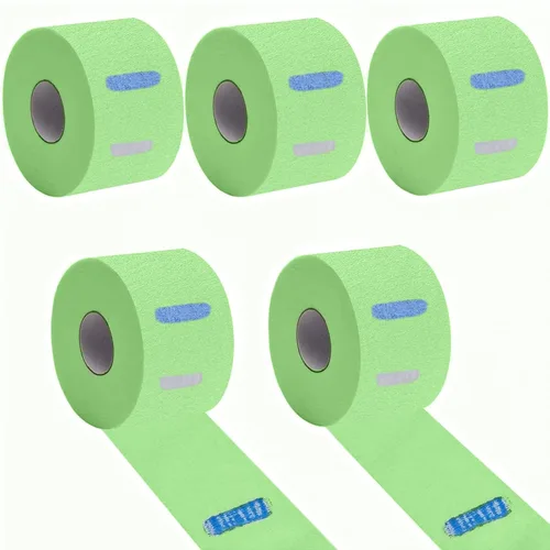 Vista 13 de Tiras de cuello de peluquero – 5 rollos de 500 piezas de papel negro, desechable y flexible para cortar el cabello, suministros de salón, resistente