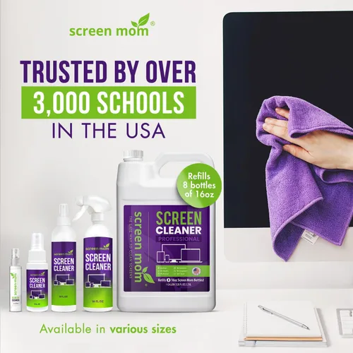 Vista 7 de Screen Mom Paños de microfibra morados (paquete de 4) – Paños de limpieza de pantallas de microfibra, paño de limpieza de TV para limpiadores