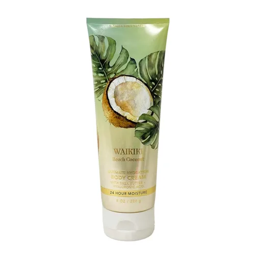 Vista 2 de Bath & Body Works Waikiki Beach Coconut - Juego de 3 piezas, crema corporal, gel de ducha, loción corporal, con jabón cremoso en barra de rosas