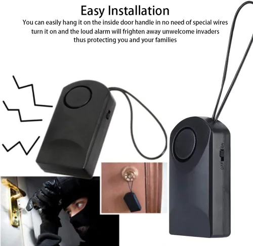 Vista 8 de Alarmas de puerta para tu hogar 120 dB sensor táctil antirrobo alarma de seguridad perilla de puerta