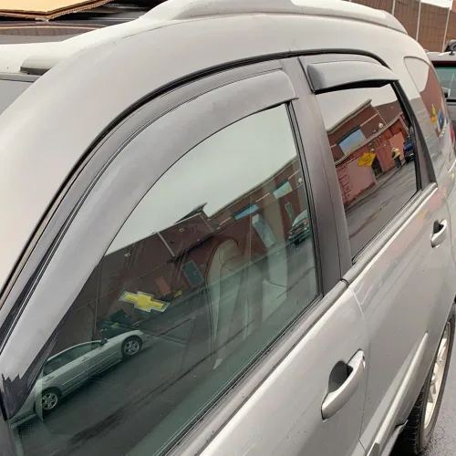 Vista 2 de Deflector de viento para ventana lateral a prueba de sol e impermeable, juego de 4 piezas de protectores de lluvia de repuesto, visera de ventana