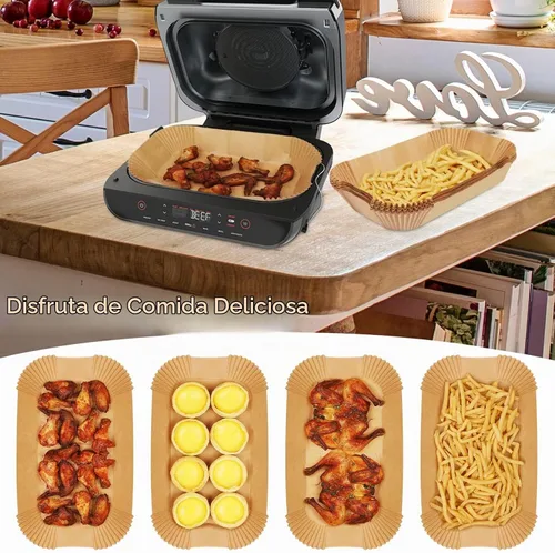 Vista 3 de Ninja Smart XL Air Fryer Liners - 120 Pcs Disposable Parchment Paper Rectangular For Ninja Foodi Air Fryer Accessories