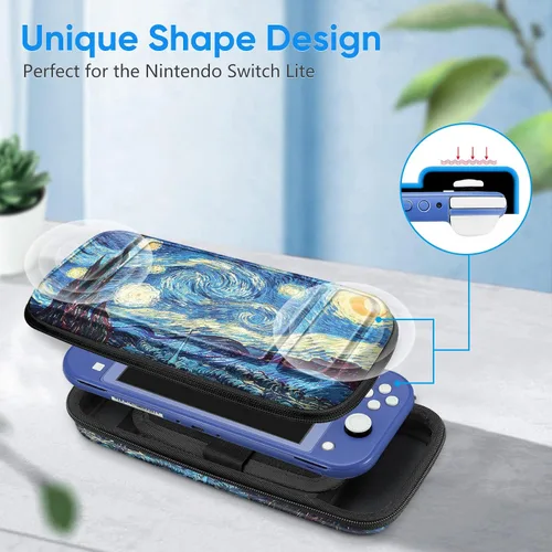 Vista 9 de Fintie - Funda para Nintendo Switch Lite 2019 (resistente a los golpes), con 15 ranuras para tarjetas de juego y 2 ranuras para tarjetas micro SD