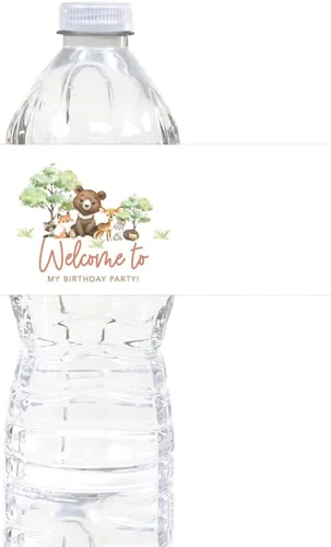 Vista 11 de Andaz Press Etiquetas impermeables para botellas de agua de primer cumpleaños con diseño de arco iris bohemio, envolturas brillantes para botellas