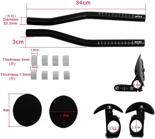 Vista 2 de UPANBIKE Manillar de bicicleta Reposo de bicicleta Manillar contrarreloj Ciclismo TT Bar Triatlón Aero Bar para bicicleta de carretera Bicicleta