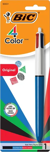 Vista 9 de BIC Bolígrafos retráctiles originales de 4 colores, punta media (0.039 pulgadas), paquete de 1 unidad, bolígrafo retráctil con tinta de larga Verde