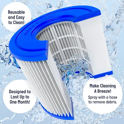 Vista 5 de Cartucho de repuesto de filtro de spa y bañera de hidromasaje tipo VI - para filtros de bañera de hidromasaje Coleman SaluSpa, filtro Bestway, Lay-Z