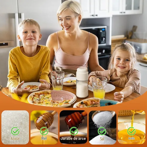 Vista 6 de NiHome Dispensador de azúcar de 10 onzas con interruptor automático de vertido para el hogar, cocina, estación de café, tarro de vidrio para azúcar