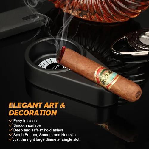 Vista 9 de TISFA Cenicero de cigarro ligero portátil interior al aire libre bandeja de ceniza de cigarrillos