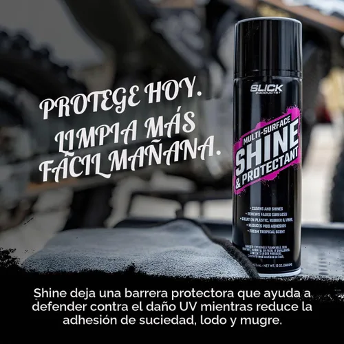Vista 5 de Slick Products - Capa protectora Shine & Protectant para plásticos, vinilo, goma, fibra de vidrio y más Brilla, limpia, protege y renueva