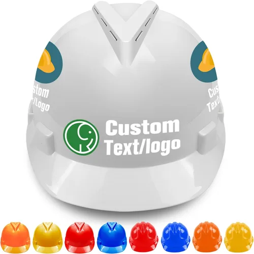 Vista 8 de Cascos de seguridad personalizados para hombres, casco de construcción de logotipo personalizado