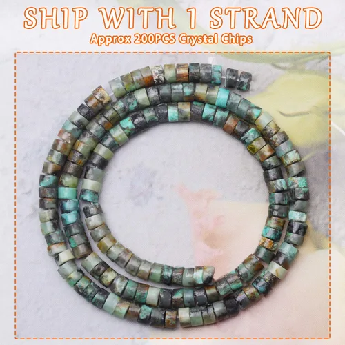 Vista 2 de Cuentas Heishi de piedra natural para hacer collares, cuentas pequeñas de piedra redonda plana de 0.116 pulgadas x 0.039 pulgadas para hacer joyas