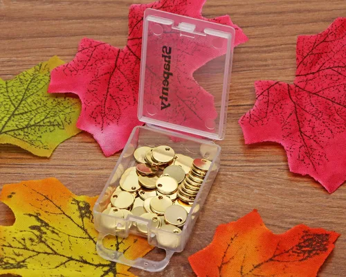 Vista 5 de Shapenty Dijes pequeños y redondos de acero inoxidable para estampado en blanco, mini discos para pulseras, aretes, collares, dijes, joyería